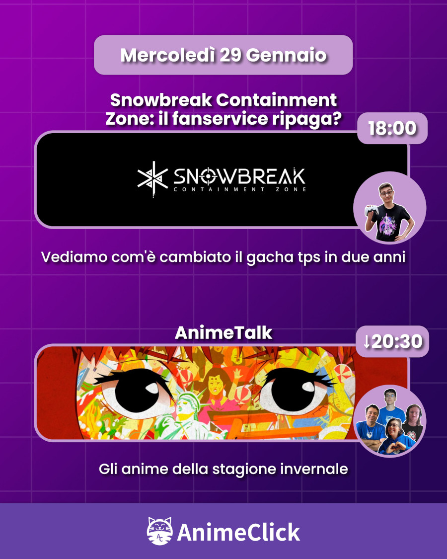 AnimeClick su Twitch: programma dal 27 gennaio al 2 febbraio